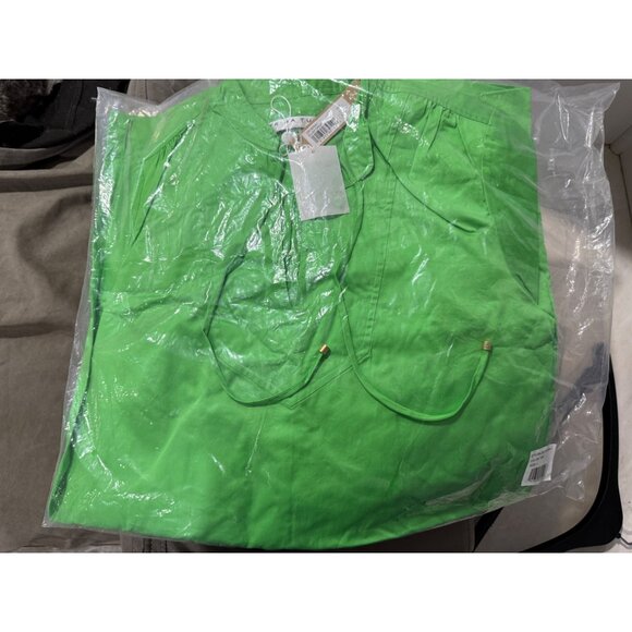 Trina Turk Green Blush Dress With Pockets & Drawstring Neck Size L - Picture 4 of 9